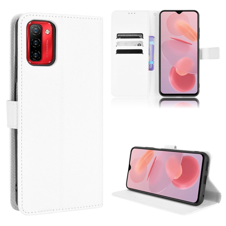 For Ulefone Note 12P Diamond Texture Leather Phone Case(White) - Ulefone Cases by PMC Jewellery | Online Shopping South Africa | PMC Jewellery | Buy Now Pay Later Mobicred