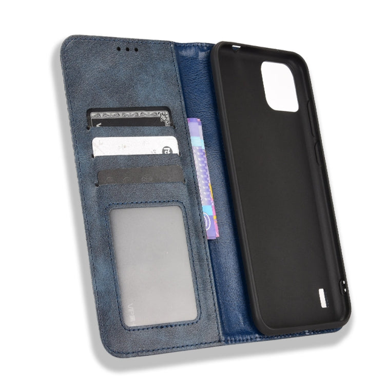For Blackview A55 Magnetic Buckle Retro Crazy Horse Leather Phone Case(Blue) - More Brand by PMC Jewellery | Online Shopping South Africa | PMC Jewellery | Buy Now Pay Later Mobicred