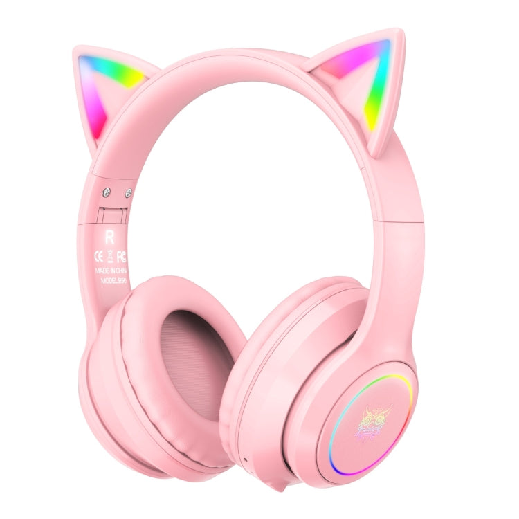 ONIKUMA B90 RGB Lighting Wireless Bluetooth Headphone (Pink) - free shipping - PMC Jewellery - Order now!