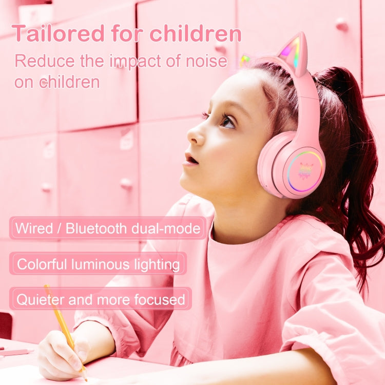 ONIKUMA B90 RGB Lighting Wireless Bluetooth Headphone (Pink) - free shipping - PMC Jewellery - Order now!
