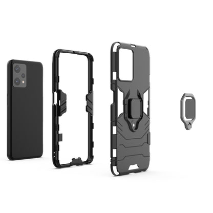For OPPO Realme 9 Pro Magnetic Ring Holder PC + TPU Phone Case(Black) - Realme Cases by PMC Jewellery | Online Shopping South Africa | PMC Jewellery | Buy Now Pay Later Mobicred