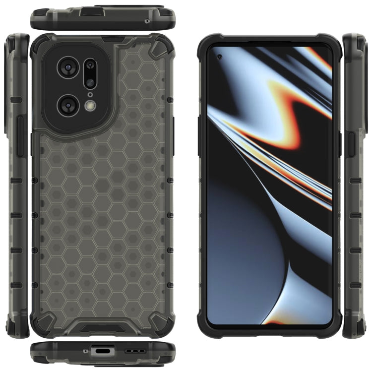 For OPPO Find X5 Pro Shockproof Honeycomb PC + TPU Phone Case(Black) - OPPO Cases by PMC TechLife | Online Shopping South Africa | PMC TechLife