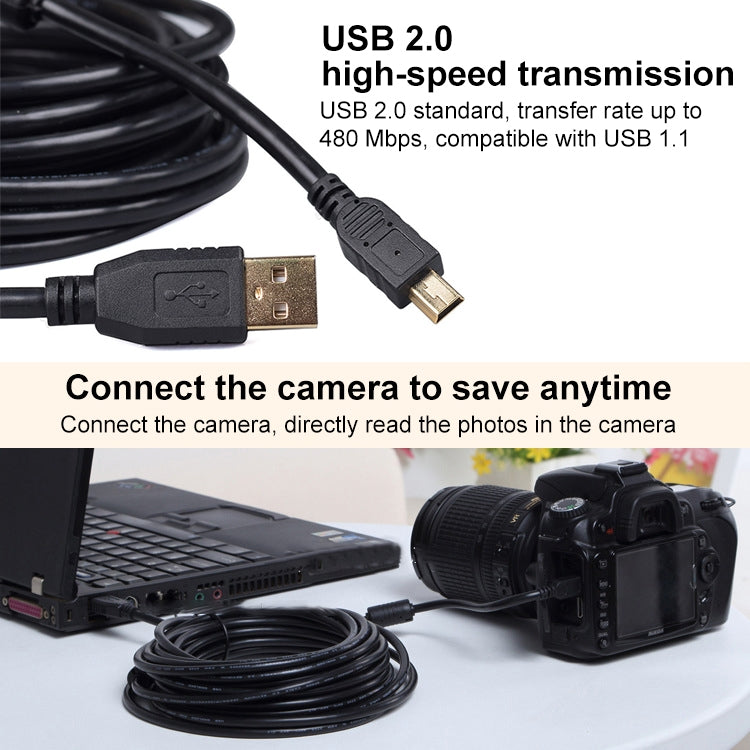 20m Mini 5 Pin to USB 2.0 Camera Extension Data Cable -  by PMC TechLife | Online Shopping South Africa | PMC TechLife | Buy Now Pay Later Mobicred