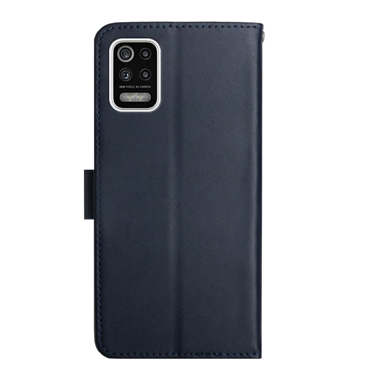 For LG K42 Genuine Leather Fingerprint-proof Flip Phone Case(Blue) - LG by PMC TechLife | Online Shopping South Africa | PMC TechLife | Buy Now Pay Later Mobicred
