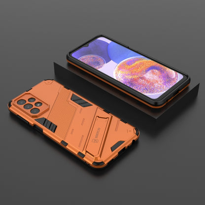 For Samsung Galaxy A23 Punk Armor 2 in 1 PC + TPU Shockproof Phone Case with Invisible Holder(Orange) - Galaxy Phone Cases by PMC Jewellery | Online Shopping South Africa | PMC Jewellery | Buy Now Pay Later Mobicred