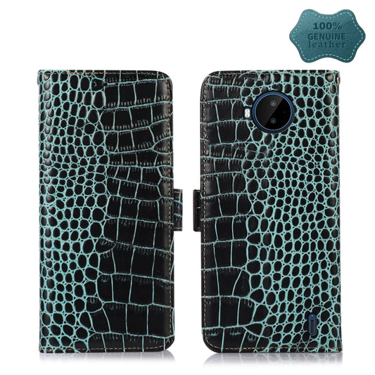 For Nokia C20 Plus Crocodile Top Layer Cowhide Leather Phone Case(Green) - Nokia Cases by PMC Jewellery | Online Shopping South Africa | PMC Jewellery | Buy Now Pay Later Mobicred