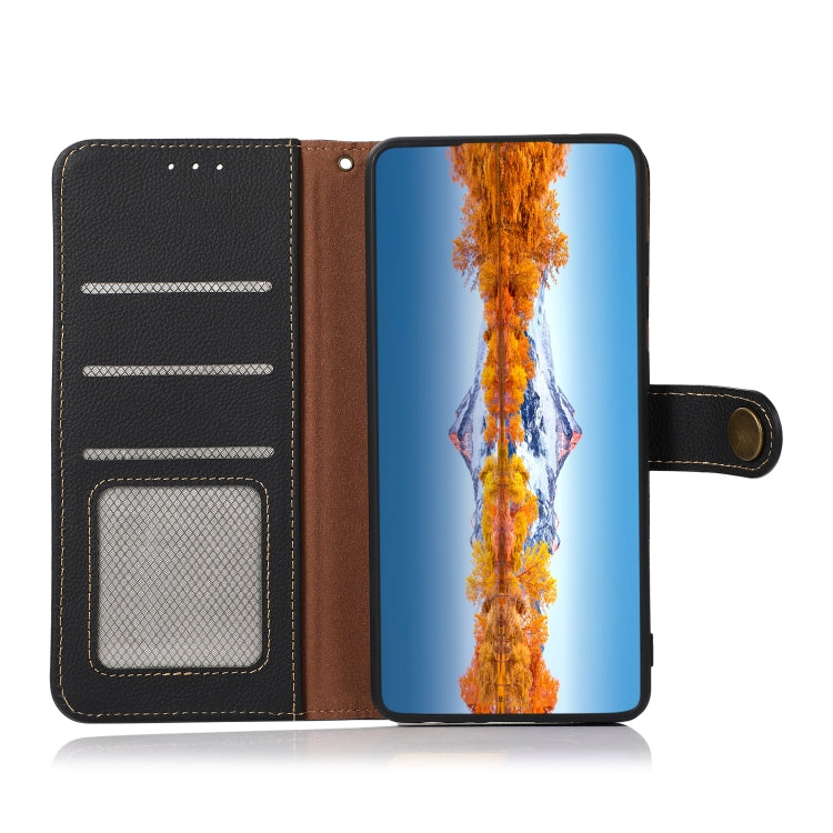 For Sony Xperia Ace III KHAZNEH Custer Genuine Leather RFID Phone Case(Black) - Sony Cases by PMC TechLife | Online Shopping South Africa | PMC TechLife | Buy Now Pay Later Mobicred