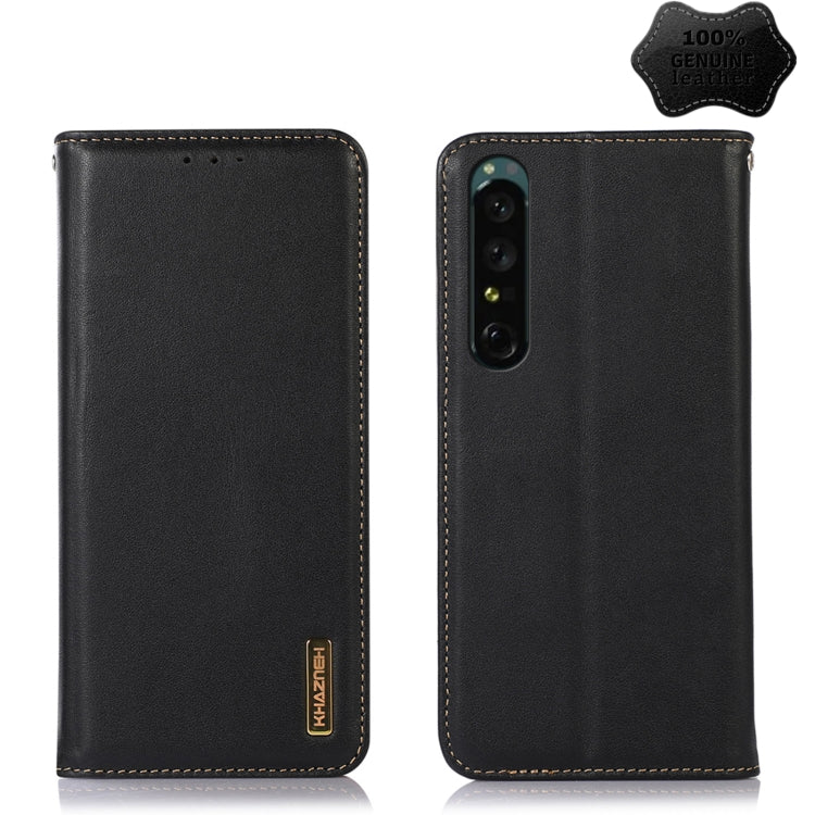 For Sony Xperia 1 IV KHAZNEH Nappa Top Layer Cowhide Leather Phone Case(Black) - Sony Cases by PMC TechLife | Online Shopping South Africa | PMC TechLife | Buy Now Pay Later Mobicred