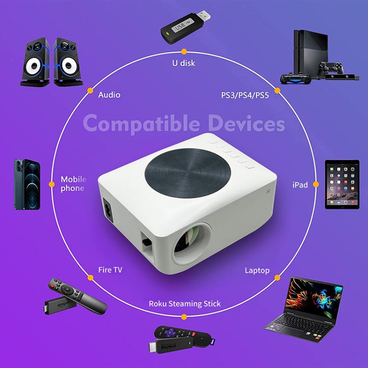 Y2 1280x720P 80ANSI Mini LCD LED Smart Projector, Plug Tpye:UK Plug - LED Projector by PMC TechLife | Online Shopping South Africa | PMC TechLife | Buy Now Pay Later Mobicred