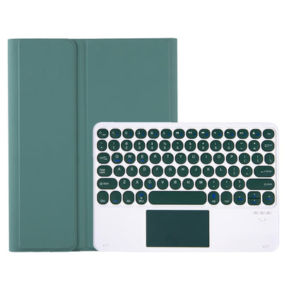 YA610B-A Candy Color Skin Feel Texture Round Keycap Bluetooth Keyboard Leather Case with Touchpad For Samsung Galaxy Tab S6 Lite 10.4 inch SM-P610 / SM-P615(Dark Green) - Samsung Keyboard by PMC Jewellery | Online Shopping South Africa | PMC Jewellery | Buy Now Pay Later Mobicred