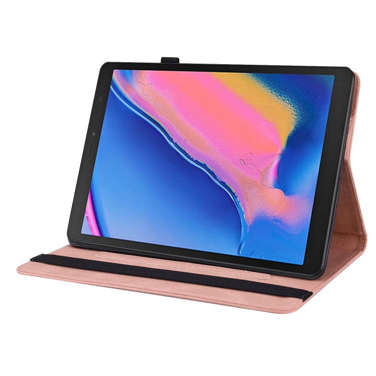 For Samsung Tab A 8.0 2019 T290/T295/T297 Butterfly Flower Embossed Leather Tablet Case(Rose Gold) - Other Galaxy Tab PC by PMC Jewellery | Online Shopping South Africa | PMC Jewellery