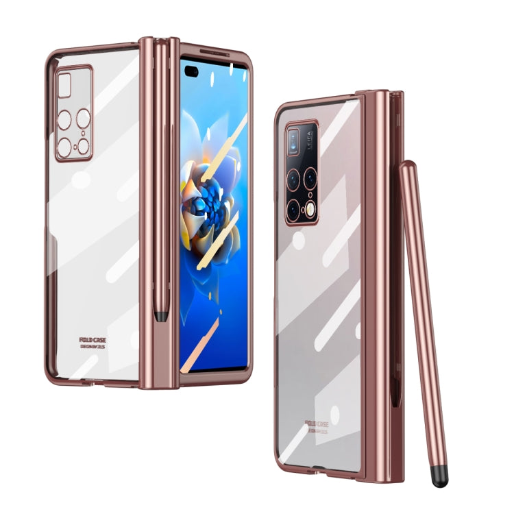 For Huawei Mate X2 Full Body Electroplating Hinge Phone Case with Stylus(Pink) - Huawei Cases by PMC TechLife | Online Shopping South Africa | PMC TechLife | Buy Now Pay Later Mobicred
