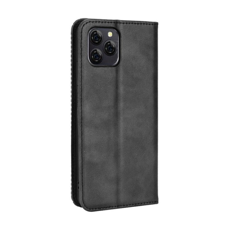 For Blackview A95 Magnetic Buckle Retro Texture Leather Phone Case(Black) - More Brand by PMC TechLife | Online Shopping South Africa | PMC TechLife