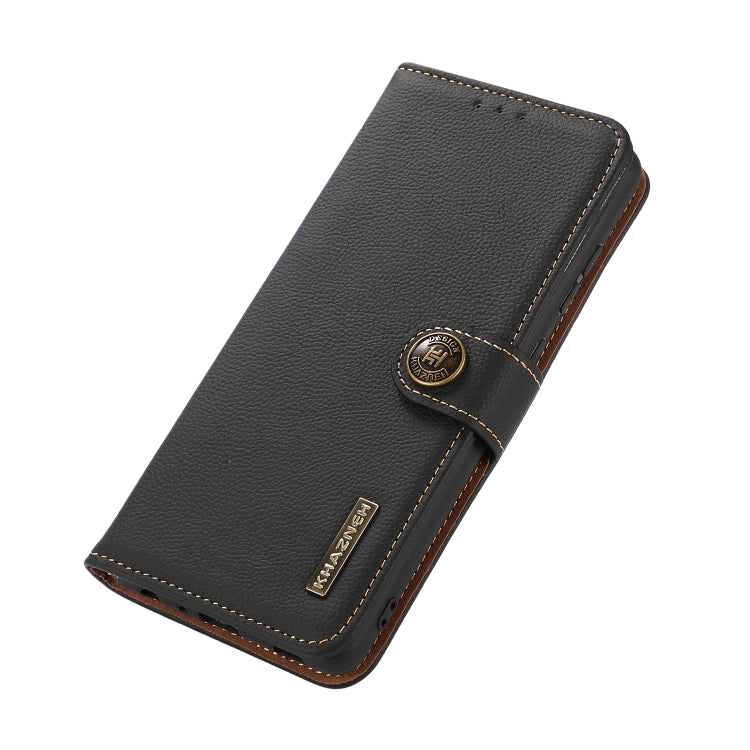 For OnePlus Nord CE 2 Lite 5G KHAZNEH Custer Genuine Leather RFID Phone Case(Black) - OnePlus Cases by PMC TechLife | Online Shopping South Africa | PMC TechLife | Buy Now Pay Later Mobicred