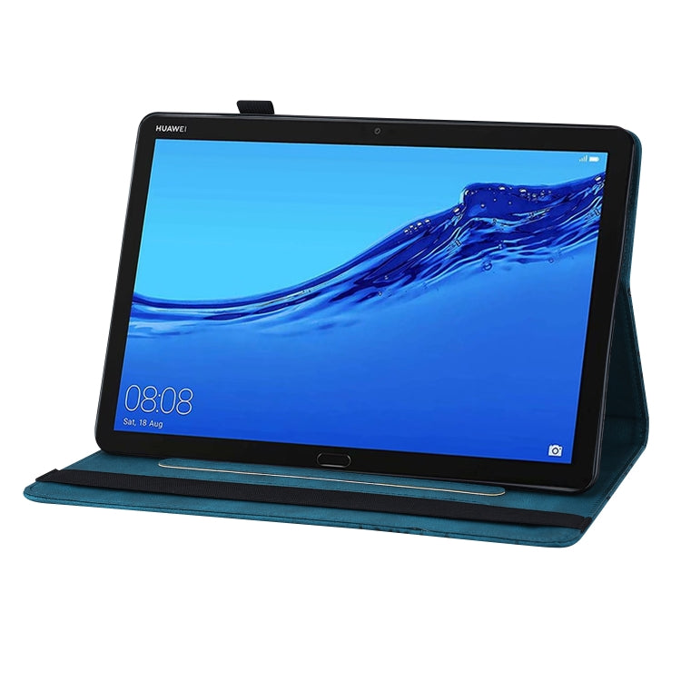 For Huawei MediaPad M5 Lite 10.1 Big Butterfly Embossed Leather Tablet Case(Blue) - Huawei by PMC TechLife | Online Shopping South Africa | PMC TechLife | Buy Now Pay Later Mobicred