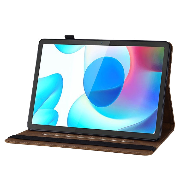 For Realme Pad Big Butterfly Embossed Leather Tablet Case(Brown) - Realme by PMC TechLife | Online Shopping South Africa | PMC TechLife | Buy Now Pay Later Mobicred