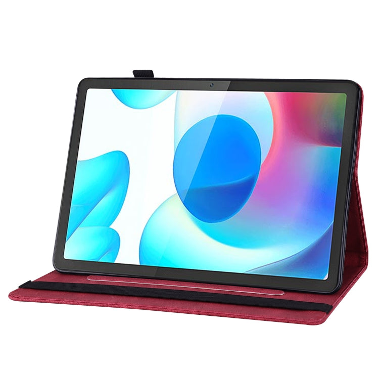 For Realme Pad Big Butterfly Embossed Leather Tablet Case(Red) - Realme by PMC TechLife | Online Shopping South Africa | PMC TechLife | Buy Now Pay Later Mobicred