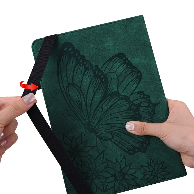For Lenovo Tab P11 Big Butterfly Embossed Leather Tablet Case(Green) - Lenovo by PMC TechLife | Online Shopping South Africa | PMC TechLife | Buy Now Pay Later Mobicred