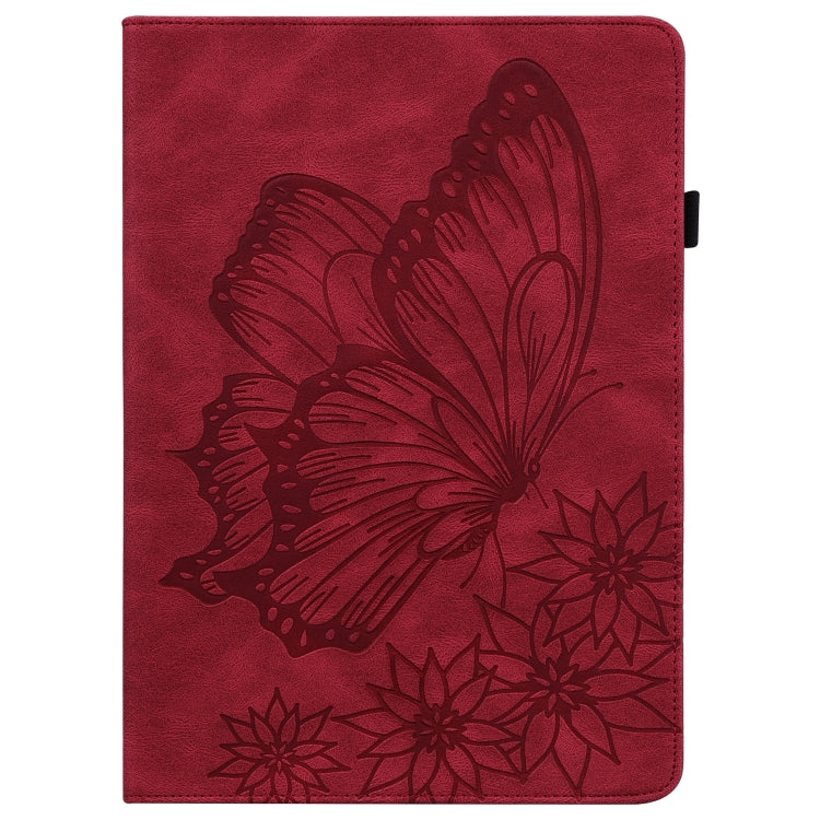 For Lenovo Tab M10 HD 2nd Gen Big Butterfly Embossed Leather Tablet Case(Red) - Lenovo by PMC TechLife | Online Shopping South Africa | PMC TechLife | Buy Now Pay Later Mobicred