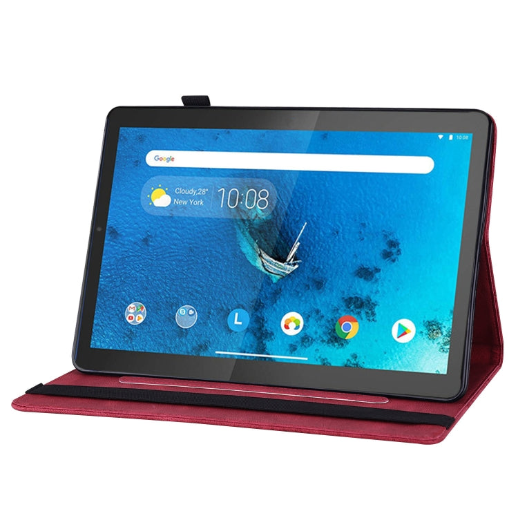 For Lenovo Tab M10 HD 2nd Gen Big Butterfly Embossed Leather Tablet Case(Red) - Lenovo by PMC TechLife | Online Shopping South Africa | PMC TechLife | Buy Now Pay Later Mobicred
