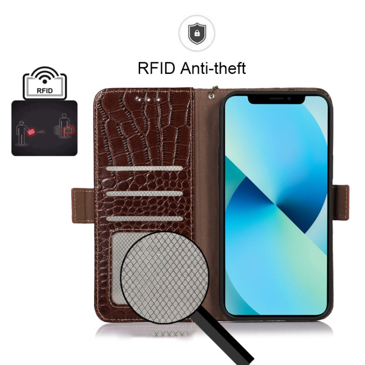 For Motorola Edge 30 5G Crocodile Top Layer Cowhide Leather Phone Case(Brown) - Motorola Cases by PMC TechLife | Online Shopping South Africa | PMC TechLife | Buy Now Pay Later Mobicred