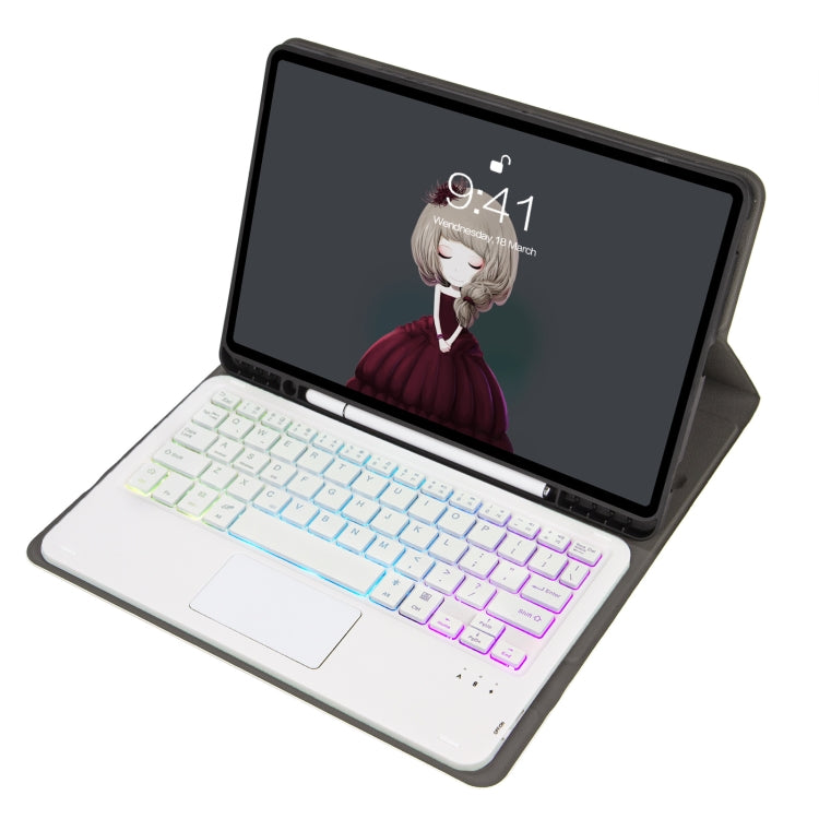 For Samsung Galaxy Tab A8 10.5 (2021) A08B-AS Lambskin Texture Backlight Bluetooth Keyboard Leather Tablet Case(Gold) - Samsung Keyboard by PMC TechLife | Online Shopping South Africa | PMC TechLife