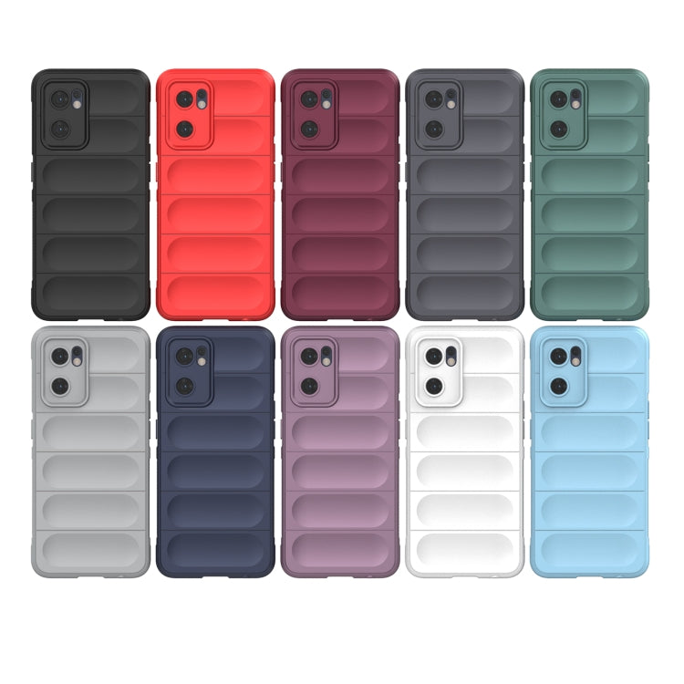 For OPPO Reno7 5G Global / Find X5 Lite Magic Shield TPU + Flannel Phone Case(Dark Blue) - OPPO Cases by PMC TechLife | Online Shopping South Africa | PMC TechLife | Buy Now Pay Later Mobicred