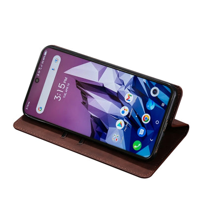 For Blackview A55 Skin Feel Magnetic Horizontal Flip Leather Phone Case(Dark Brown) - More Brand by PMC Jewellery | Online Shopping South Africa | PMC Jewellery | Buy Now Pay Later Mobicred