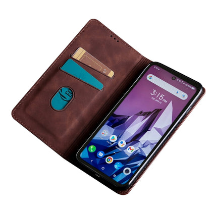 For Blackview A55 Pro Skin Feel Magnetic Horizontal Flip Leather Phone Case(Dark Brown) - More Brand by PMC Jewellery | Online Shopping South Africa | PMC Jewellery | Buy Now Pay Later Mobicred