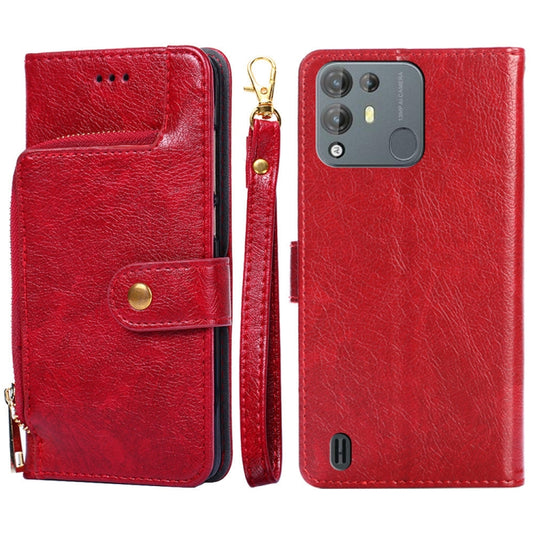 For Blackview A55 Pro Zipper Bag Leather Phone Case(Red) - More Brand by PMC Jewellery | Online Shopping South Africa | PMC Jewellery | Buy Now Pay Later Mobicred