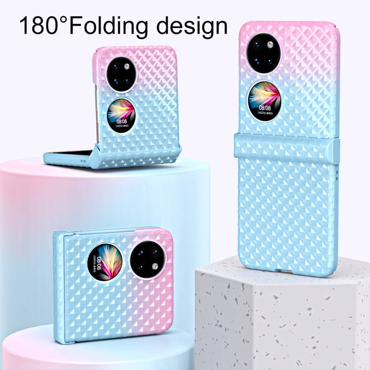 For Huawei P50 Pocket Rainbow Gradient Hinge Shockproof Phone Case(Pink Green) - Huawei Cases by PMC TechLife | Online Shopping South Africa | PMC TechLife | Buy Now Pay Later Mobicred