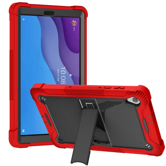 For Lenovo Tab M10 HD Silicone + PC Holder Shockproof Tablet Case(Red+Black) - Lenovo by PMC Jewellery | Online Shopping South Africa | PMC Jewellery | Buy Now Pay Later Mobicred