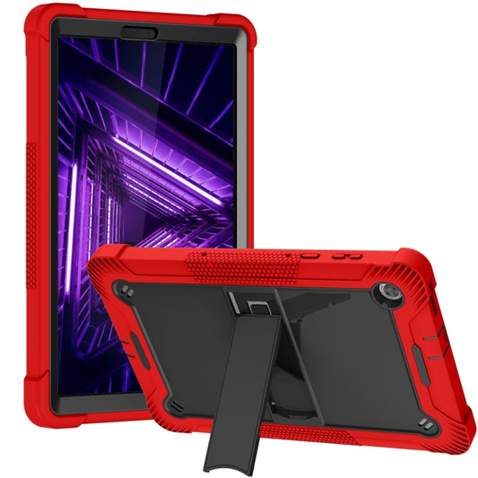 For Lenovo Tab M10 Plus X606 10.3 inch Silicone + PC Holder Shockproof Tablet Case(Red+Black) - Lenovo by PMC Jewellery | Online Shopping South Africa | PMC Jewellery | Buy Now Pay Later Mobicred