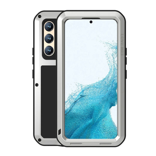 For Samsung Galaxy S22+ LOVE MEI Metal Shockproof Waterproof Dustproof Protective Phone Case with Glass(Silver) - Galaxy S22+ 5G Cases by LOVE MEI | Online Shopping South Africa | PMC Jewellery