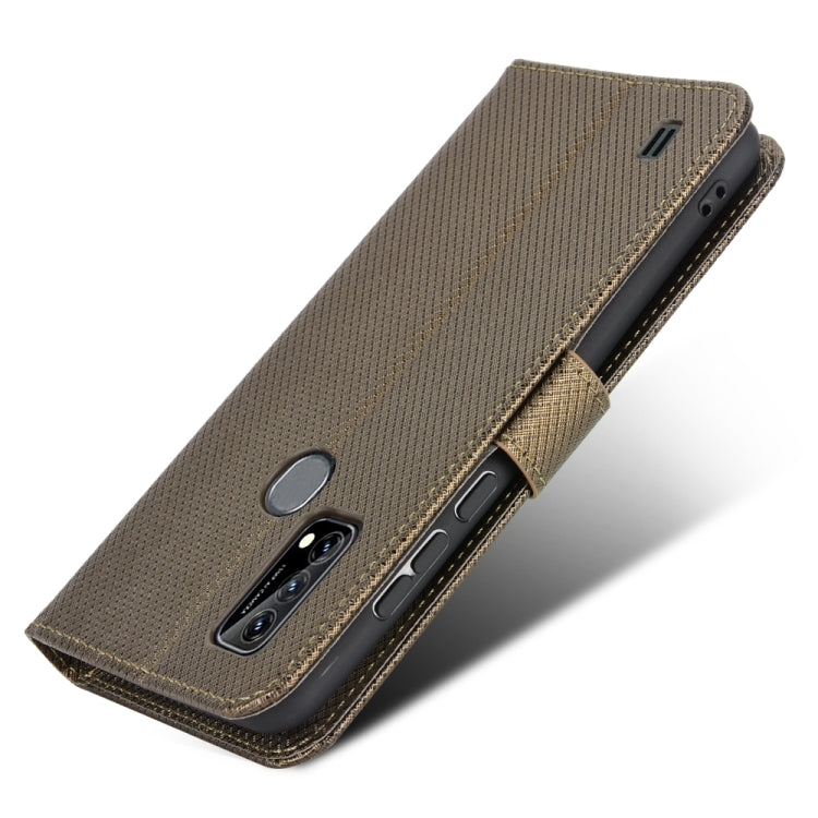 For Blackview A50 Diamond Texture Leather Phone Case(Brown) - More Brand by PMC TechLife | Online Shopping South Africa | PMC TechLife | Buy Now Pay Later Mobicred