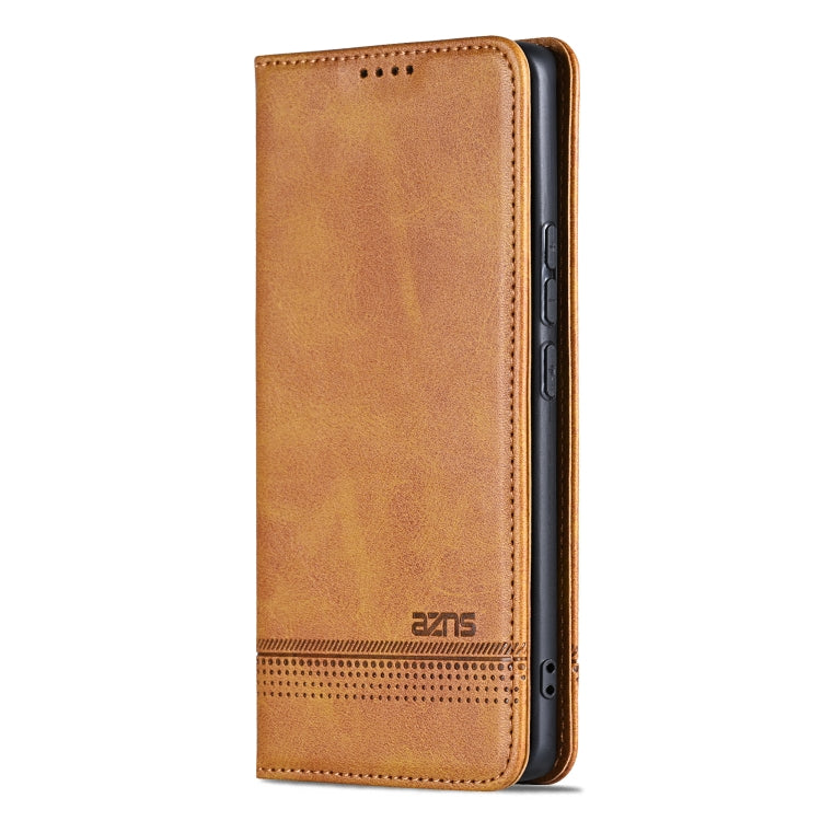 For vivo X100 AZNS Magnetic Calf Texture Leather Phone Case(Light Brown) - X100 Cases by AZNS | Online Shopping South Africa | PMC Jewellery | Buy Now Pay Later Mobicred