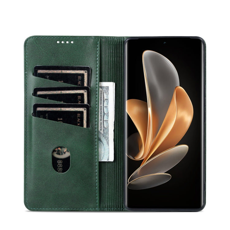 For vivo X100 Ultra AZNS Magnetic Calf Texture Leather Phone Case(Dark Green) - vivo Cases by AZNS | Online Shopping South Africa | PMC Jewellery | Buy Now Pay Later Mobicred