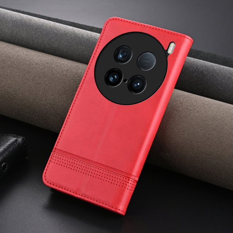 For vivo X100 Ultra AZNS Magnetic Calf Texture Leather Phone Case(Red) - vivo Cases by AZNS | Online Shopping South Africa | PMC Jewellery | Buy Now Pay Later Mobicred