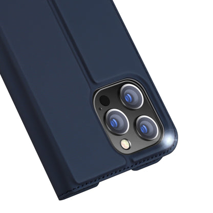 For iPhone 14 Pro DUX DUCIS Skin Pro Series Shockproof Horizontal Flip Leather Phone Case(Dark Blue) - iPhone 14 Pro Cases by DUX DUCIS | Online Shopping South Africa | PMC Jewellery | Buy Now Pay Later Mobicred