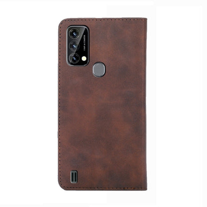 For Blackview A50 Skin Feel Magnetic Horizontal Flip Leather Phone Case(Dark Brown) - More Brand by PMC Jewellery | Online Shopping South Africa | PMC Jewellery | Buy Now Pay Later Mobicred