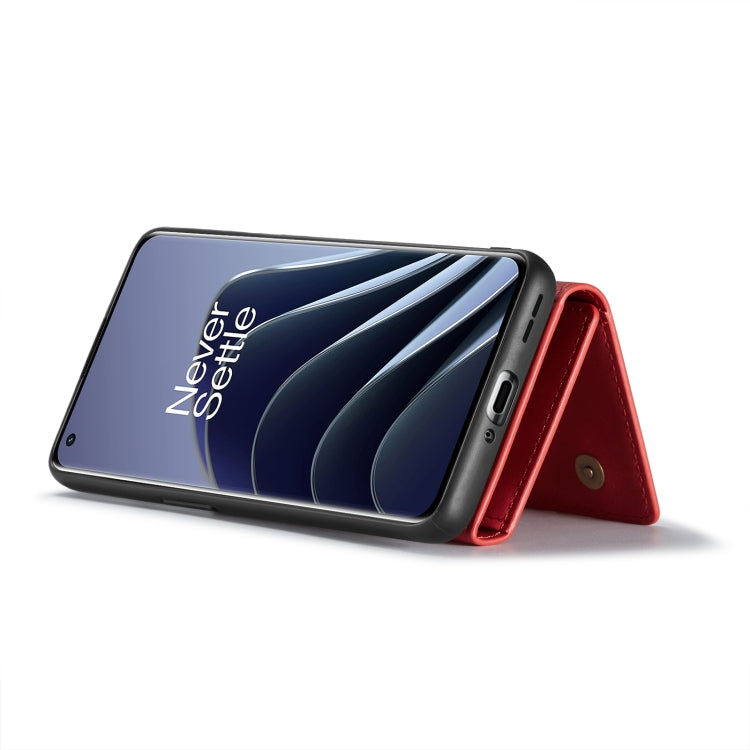 For OnePlus 10 Pro DG.MING M1 Series 3-Fold Multi Card Wallet + Magnetic Phone Case(Red) - OnePlus Cases by DG.MING | Online Shopping South Africa | PMC TechLife | Buy Now Pay Later Mobicred