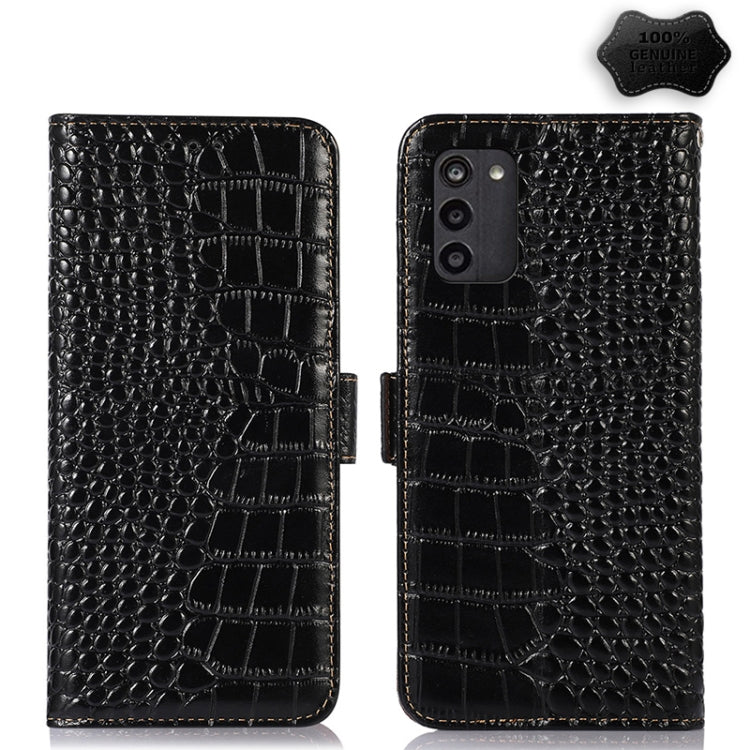 For Nokia G100 Crocodile Top Layer Cowhide Leather Phone Case(Black) - Nokia Cases by PMC TechLife | Online Shopping South Africa | PMC TechLife | Buy Now Pay Later Mobicred