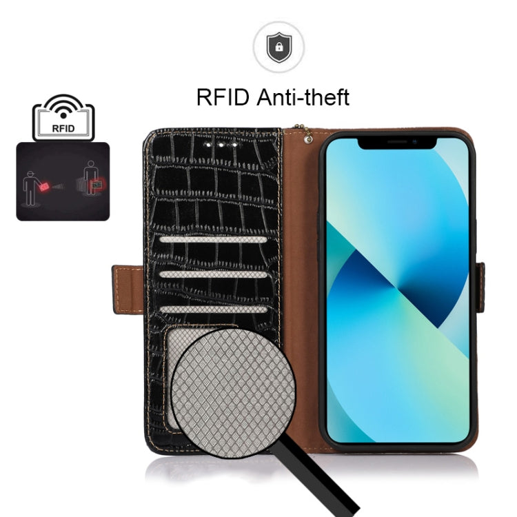 For Nokia G100 Crocodile Top Layer Cowhide Leather Phone Case(Black) - Nokia Cases by PMC TechLife | Online Shopping South Africa | PMC TechLife | Buy Now Pay Later Mobicred