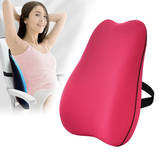 Office Memory Foam Cushion Lumbar Support Cushion(Rose Red) - Cushions & Pillows by PMC Jewellery | Online Shopping South Africa | PMC Jewellery | Buy Now Pay Later Mobicred