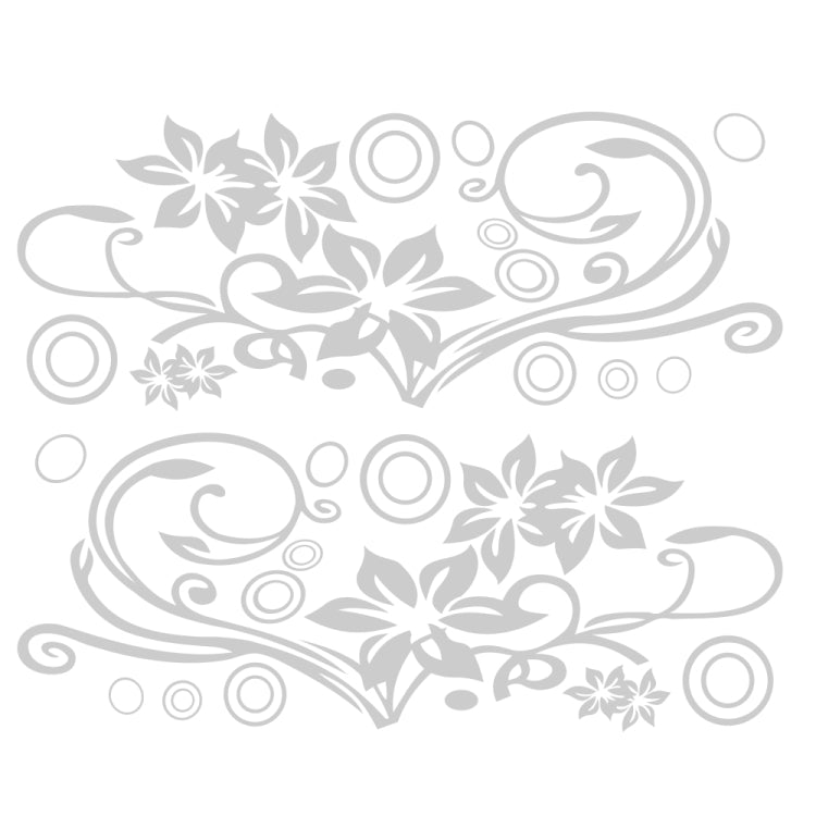 2 PCS/Set D-75 Flower Vine Pattern Car Modified Decorative Sticker(Light Grey) - Decorative Sticker by PMC TechLife | Online Shopping South Africa | PMC TechLife | Buy Now Pay Later Mobicred