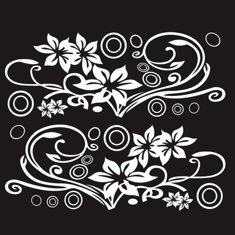 2 PCS/Set D-75 Flower Vine Pattern Car Modified Decorative Sticker(White) - Decorative Sticker by PMC TechLife | Online Shopping South Africa | PMC TechLife | Buy Now Pay Later Mobicred