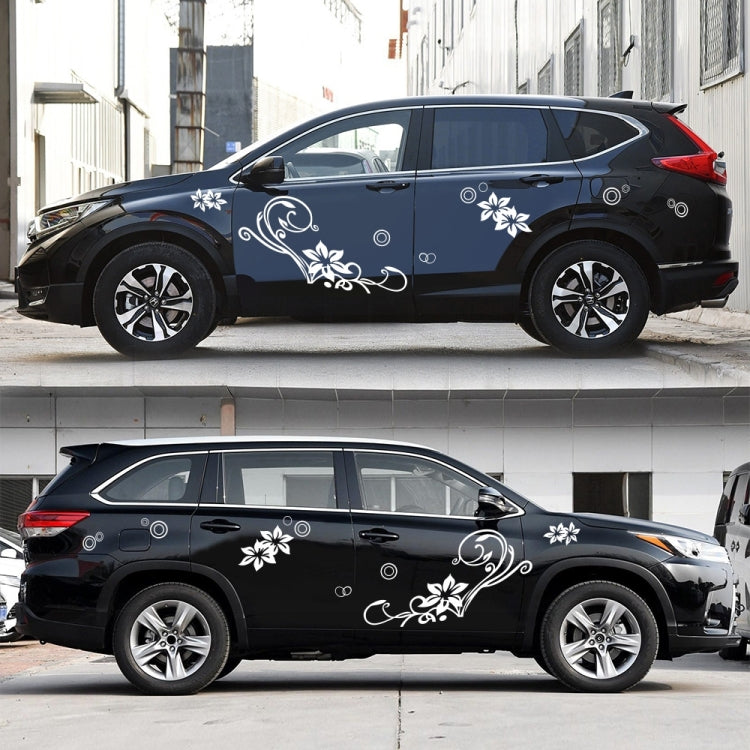 2 PCS/Set D-75 Flower Vine Pattern Car Modified Decorative Sticker(White) - Decorative Sticker by PMC TechLife | Online Shopping South Africa | PMC TechLife | Buy Now Pay Later Mobicred