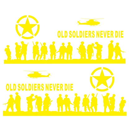 2 PCS/Set D-84 Old Soldiers Pattern Car Modified Decorative Sticker(Yellow) - Decorative Sticker by PMC Jewellery | Online Shopping South Africa | PMC Jewellery | Buy Now Pay Later Mobicred