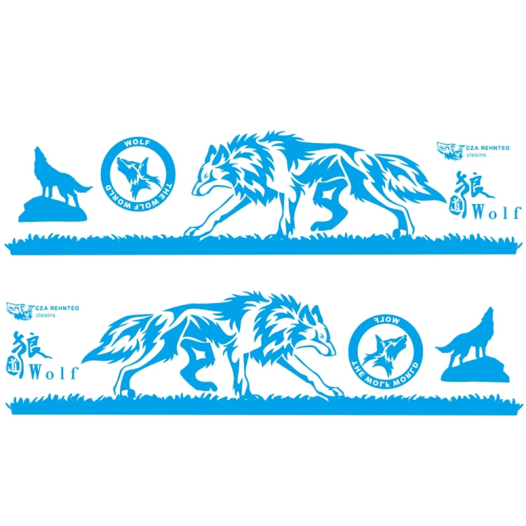 2 PCS/Set D-180 Wolf Totem Pattern Car Modified Decorative Sticker(Blue) - Decorative Sticker by PMC TechLife | Online Shopping South Africa | PMC TechLife | Buy Now Pay Later Mobicred