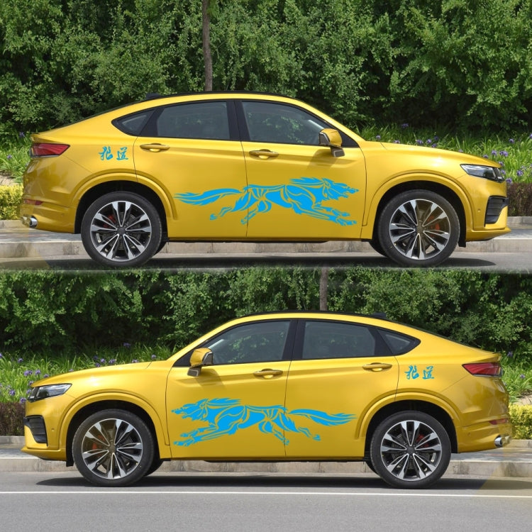 2 PCS/Set D-218 Wolf Totem Pattern Car Modified Decorative Sticker(Blue) - Decorative Sticker by PMC Jewellery | Online Shopping South Africa | PMC Jewellery | Buy Now Pay Later Mobicred